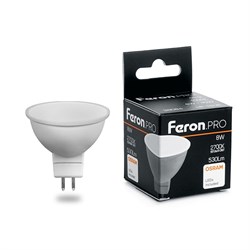 Светодиодная лампа Feron MR16 GU5.3 8W 2700K - фото 746521