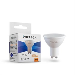 Лампа светодиодная диммируемая Voltega GU10 6W 2800K матовая 8457 - фото 746628