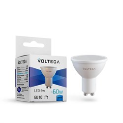 Лампа светодиодная диммируемая Voltega GU10 6W 4000K матовая 8458 - фото 746629
