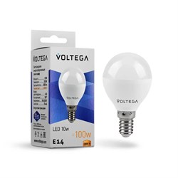 Лампа светодиодная Voltega E14 10W 2800K матовая 8453 - фото 746646