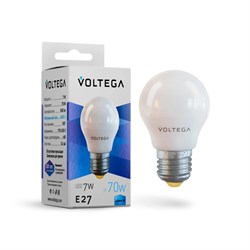 Лампа светодиодная Voltega E27 7W 4000К 7053 - фото 746648