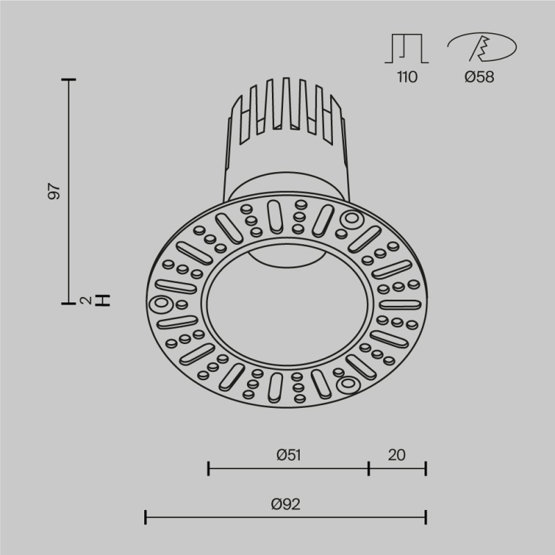 Встраиваемый светильник Technical DL120-10W-2.7K-TRS-W