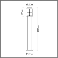 4964/1F NATURE ODL22 715 черный/стекло Ландшафтный светильник на столбе E27 1*60W IP44 MAGUS