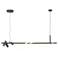 4391/30L HIGHTECH ODL24 301 черный/металл/канат Подвесной св-к с раздельн. вкл IP20 LED 30W 1200Лм 4000K CORDA