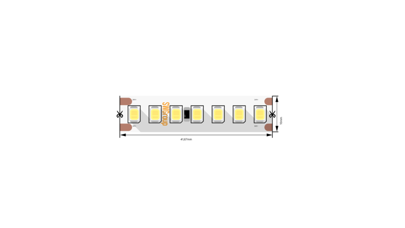 SWG PRO Светодиодная лента SWG PRO 2835, 168 LED/м, 17,3 Вт/м, 24В , IP20, Цвет: Холодный белый, SWG2P168-24-17.3-W-20