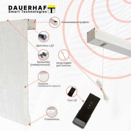 Электрокарниз для римских штор Dauerhaft (1м./ начальная цена)