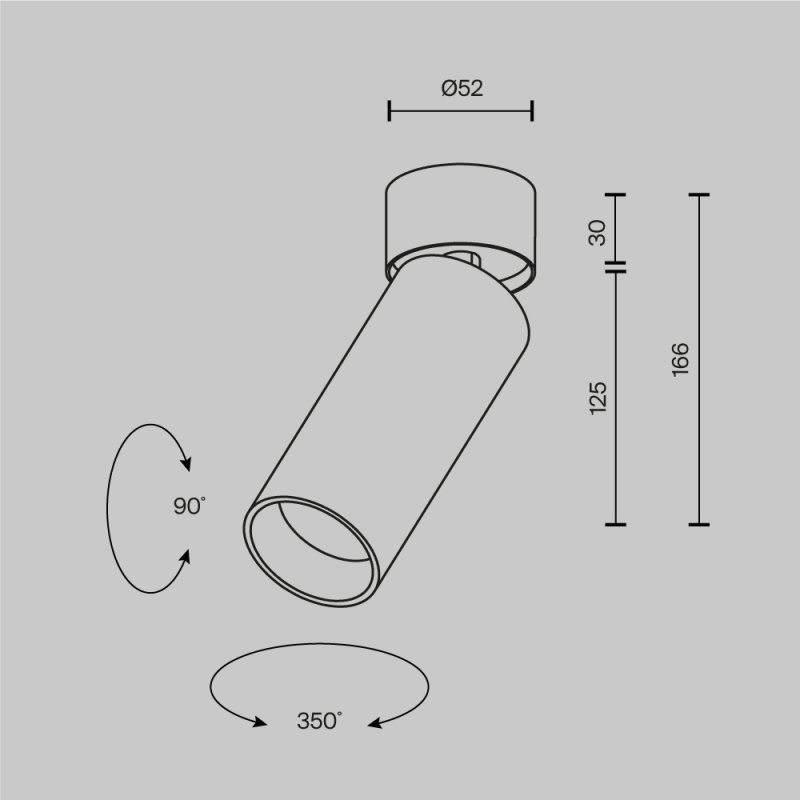Потолочный светильник Technical C055CL-L12W3K-W-PT