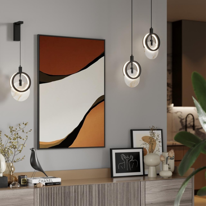 5422/17WL HIGHTECH ODL_EX25 083 черный/металл/алебастр Настенный светильник LED 17W 3000K 986Лм MERCURY