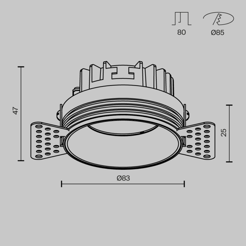 Встраиваемый светильник Technical DL055-8W3-4-6K-TRS-B