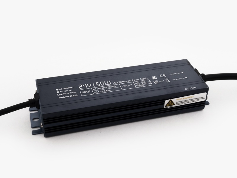 Блок питания LEDS POWER 150Вт 24В IP67 алюминий SLIM 003146