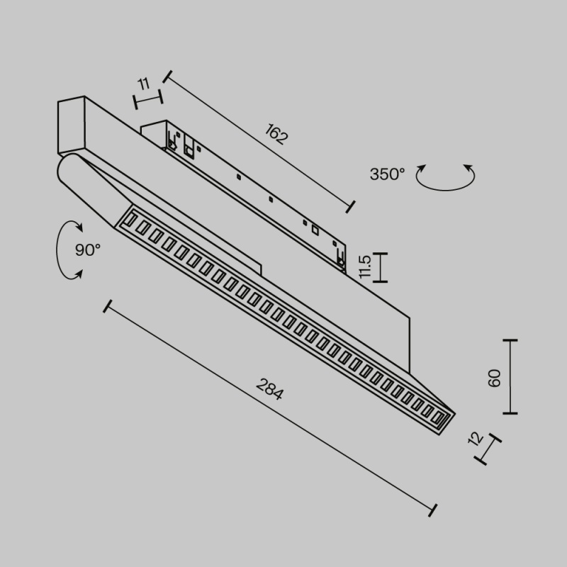 Трековый светильник Technical TR242-4-12WTW-DD2-B