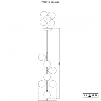 Люстра на штанге iLamp 777P/11 GL-WH