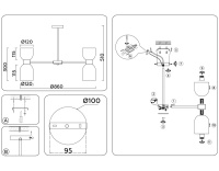 Люстра на штанге Ambrella Light LH56085