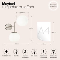 Настенный светильник (бра) Maytoni MOD221-WL-02-N
