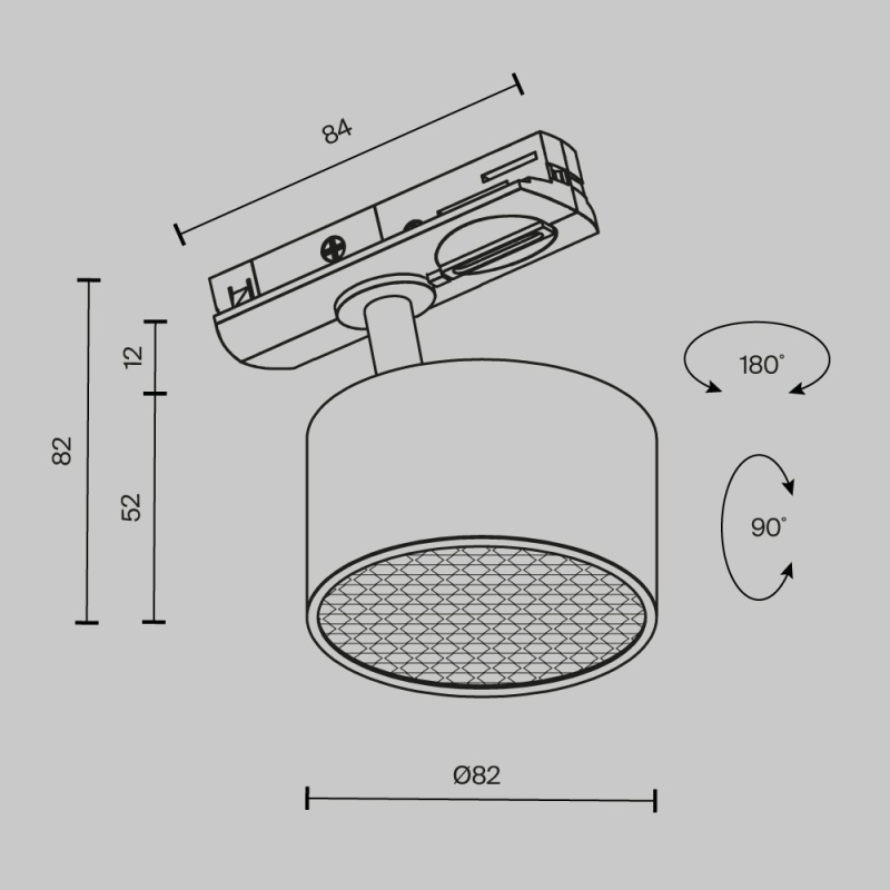 Трековый светильник Technical TR225-1-GX53-B