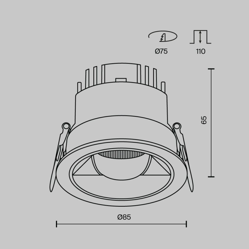Встраиваемый светильник Technical DL100-12W2.7-3-4K-RD-B