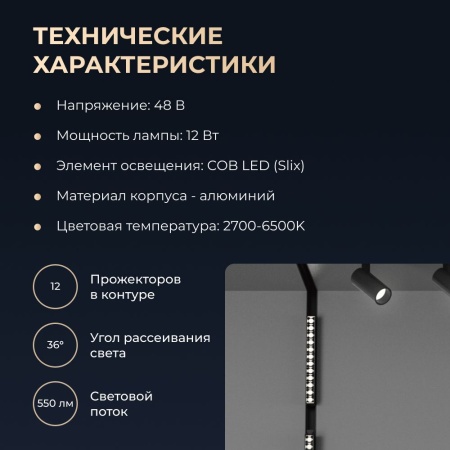 Трековый светильник Yeelight Pro E20 магнитный, гриль большой, черный YP-0060