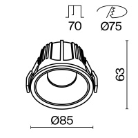 Встраиваемый светильник Technical DL043-01-15W3K-D-RD-WB