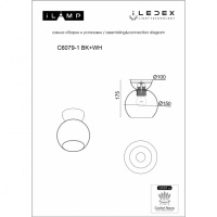 Накладной светильник iLamp C6079-1 BK+WH