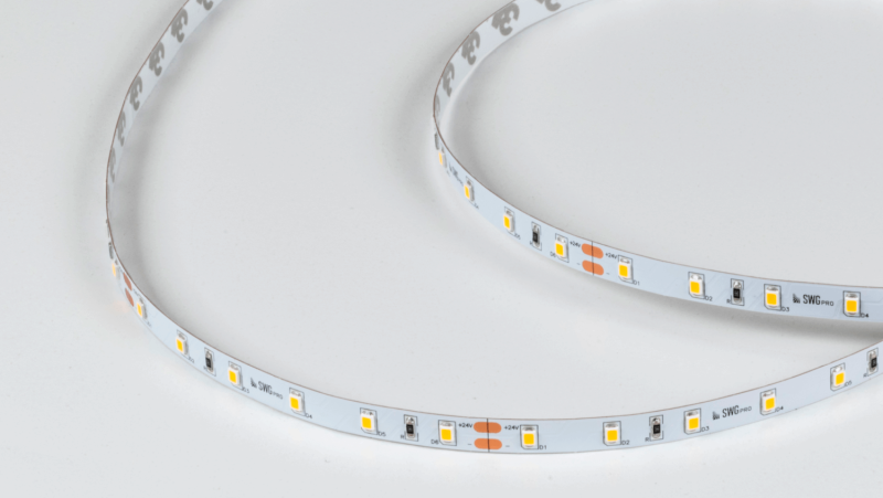 SWG PRO Светодиодная лента SWG PRO 2835, 60 LED/м, 4,8 Вт/м, 24В , IP20, Цвет: Теплый белый, SWG2P60-24-4.8-WW