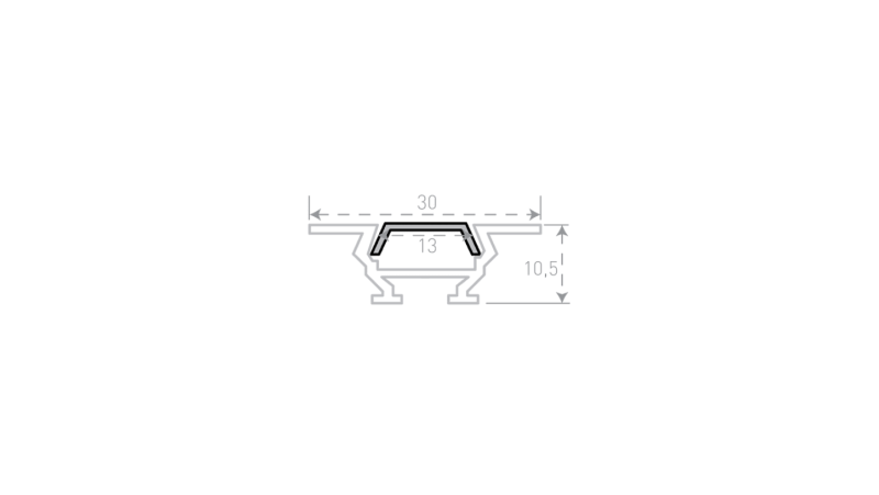 SWG Standard Встраиваемый алюминиевый профиль SWG, RC-1030