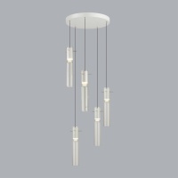 5058/25LB PENDANT ODL24 385 белый/прозрачный/металл/стекло Люстра каскадная LED 5*5W 3000K SCROW