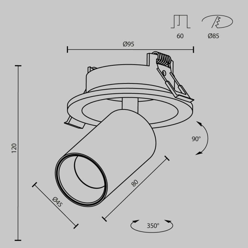 Встраиваемый светильник Technical C071CL-7W3K-B