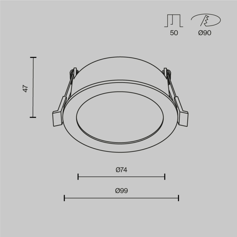 Встраиваемый светильник Technical DL130-GX53-B