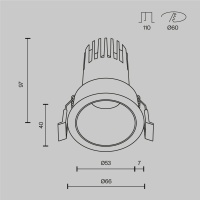 Встраиваемый светильник Technical DL116-10W-2.7K-B