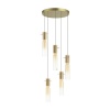 5058/25LA PENDANT ODL24 385 золотой/янтарный/металл/стекло Люстра каскадная LED 5*5W 3000K SCROW