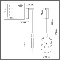 5422/17WL HIGHTECH ODL_EX25 083 черный/металл/алебастр Настенный светильник LED 17W 3000K 986Лм MERCURY
