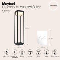 Садово-парковый светильник Maytoni O021FL-L10B3K