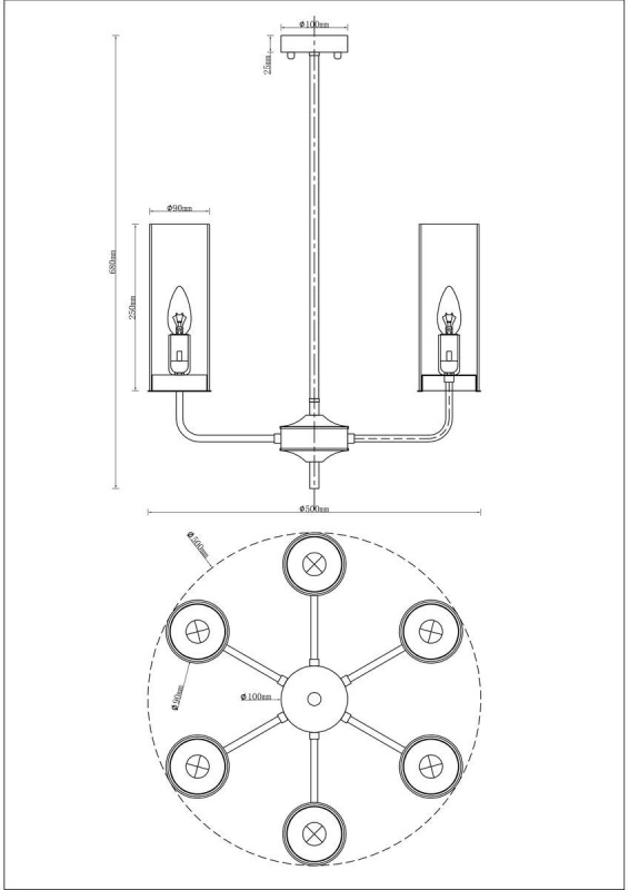 Люстра на штанге Moderli V10020-6P