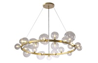 Подвесная люстра Crystal Lux AGATA SP24 V2 GOLD/TRANSPARENTE