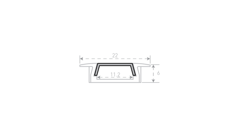 SWG Standard Встраиваемый алюминиевый профиль SWG, черный, RC-2206-BL