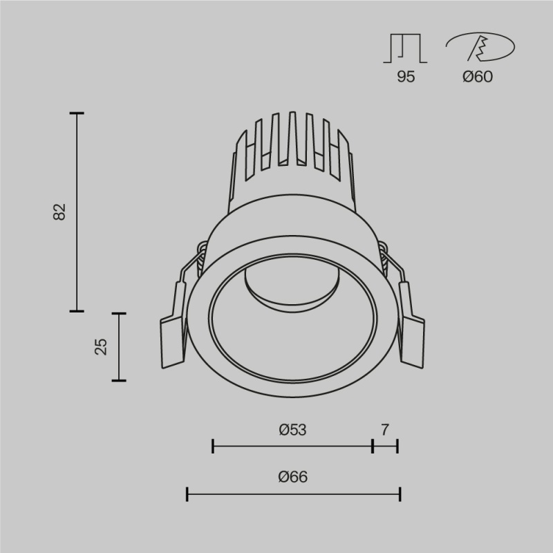 Встраиваемый светильник Technical DL115-10W-4K-W