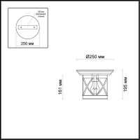 4045/1C NATURE ODL18 701 черный/зол.патина Уличный потолочный светильник IP44 E27 60W 220V SATION