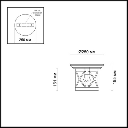 4045/1C NATURE ODL18 701 черный/зол.патина Уличный потолочный светильник IP44 E27 60W 220V SATION