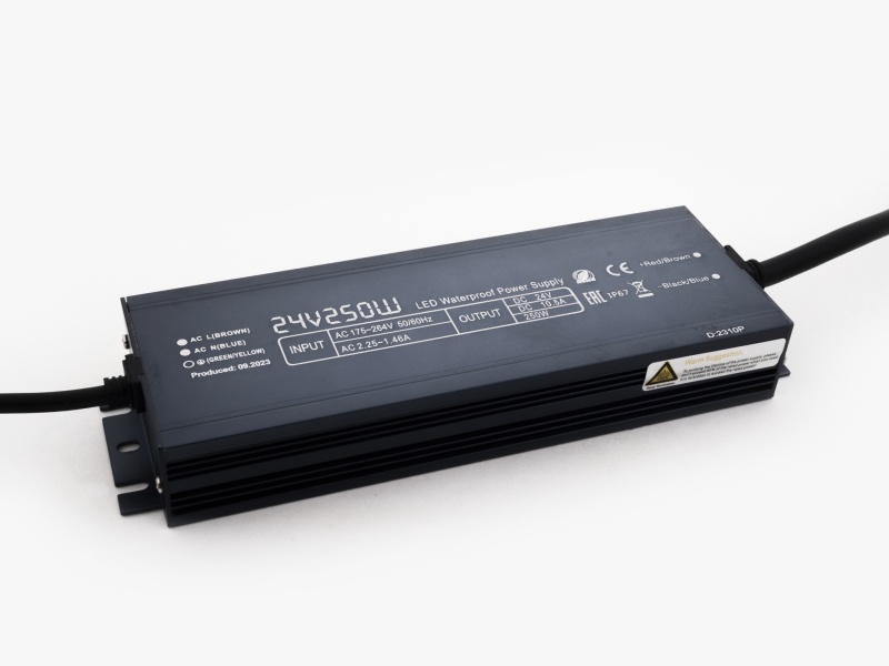 Блок питания LEDS POWER 250Вт 24В IP67 алюминий SLIM 003177