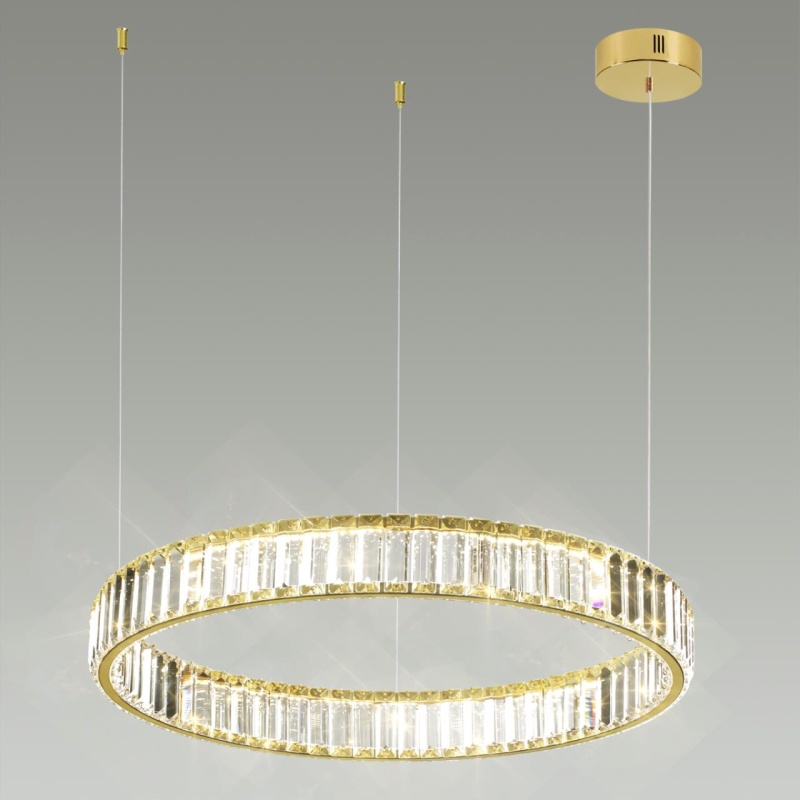 5015/36L L-VISION ODL23 587 золотой/прозрачный металл/хрусталь Люстра LED 36W 4000K 3600Лм VEKIA
