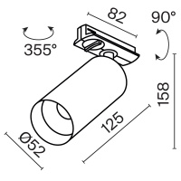 Трековый светильник Technical TR021-1-12W3K-W-BBS
