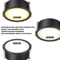 359878 NT Светильник 12Вт 3000/4000/6000К 100-265В IP20 WIR