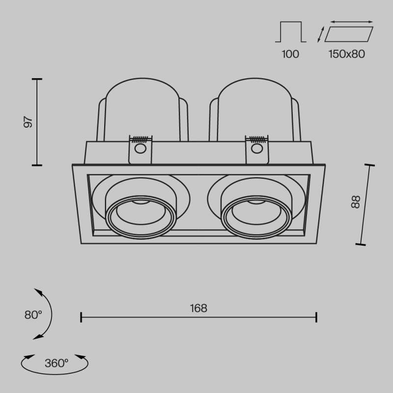 Встраиваемый светильник Technical DL095-02-10W3K-W