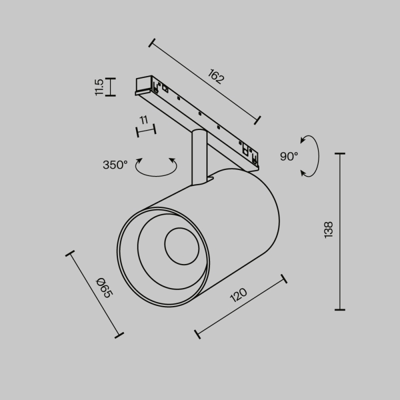 Трековый светильник Technical TR243-18W4K-B