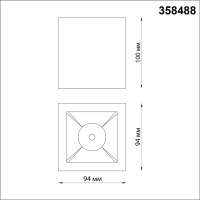 358488 OVER NT20 388 белый/золото Светильник накладной IP20 LED 4000K 10W 220V RECTE