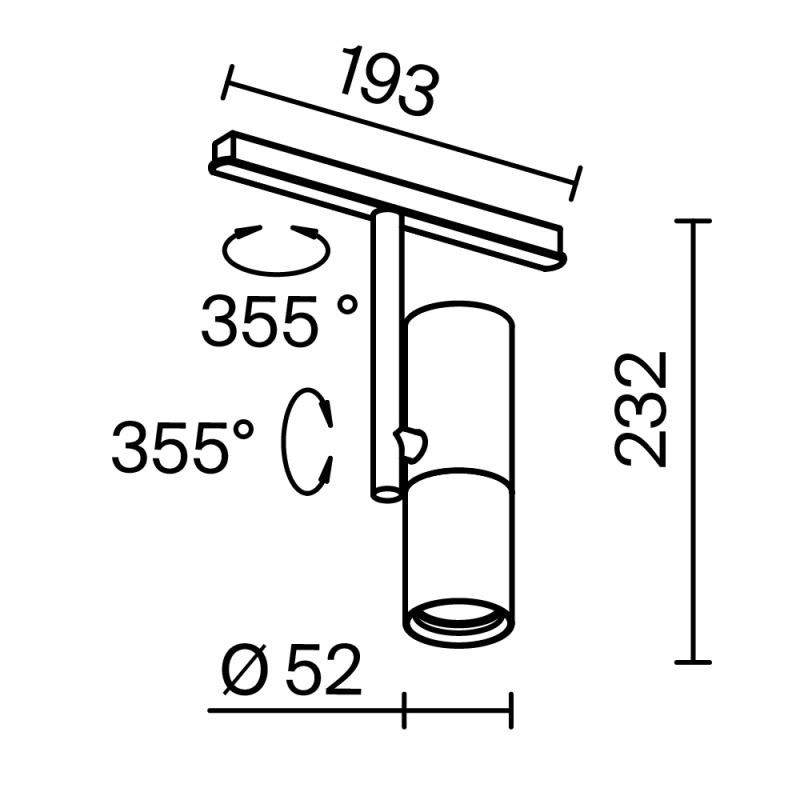Трековый светильник Technical TR005-2-12W3K-BW
