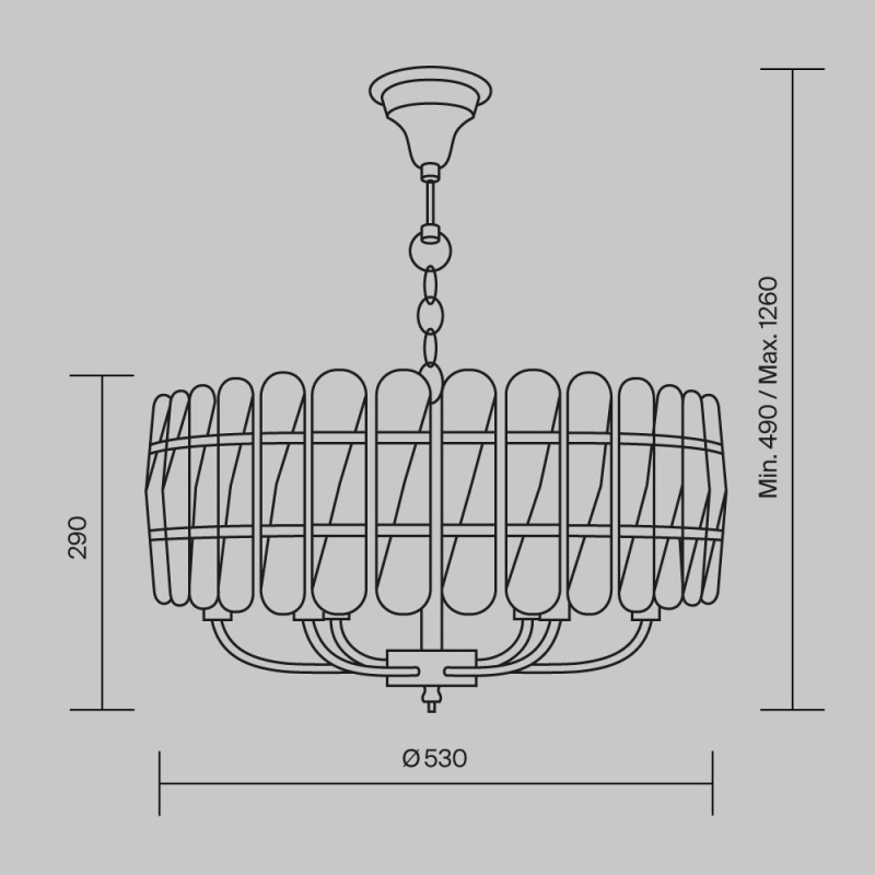 Подвесная люстра Maytoni MOD122PL-06BS