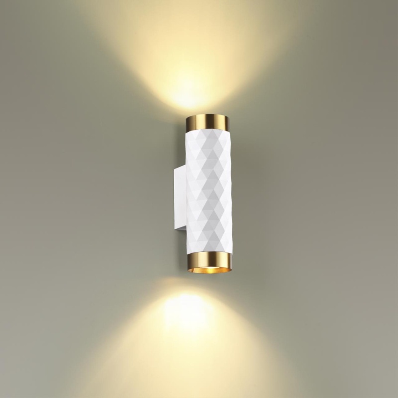 4286/2W HIGHTECH ODL22 000 белый/золотистый/металл Настенный светильник IP20 LED GU10 max 2*10W AD ASTRUM