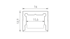 DesignLed Накладной алюминиевый профиль Design LED LS1613, 2500 мм, анодированный, LS.1613-R