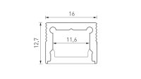DesignLed Накладной алюминиевый профиль Design LED LS1613, 2500 мм, анодированный, LS.1613-R